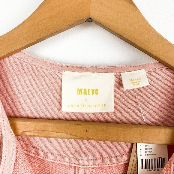 NWT Maeve by Anthropologie Jeanne Pink Puff Sleeve Sweatshirt Top Sz S - Picture 8 of 12
